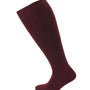 Viyella Mens Knee High Wool Ribbed Sock With Hand Linked Toe - Mulberry