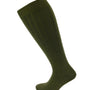 Viyella Mens Knee High Wool Ribbed Sock With Hand Linked Toe - Lovat