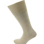 Viyella Mens Wool Half Hose Ribbed Sock With Hand Linked Toe - Natural