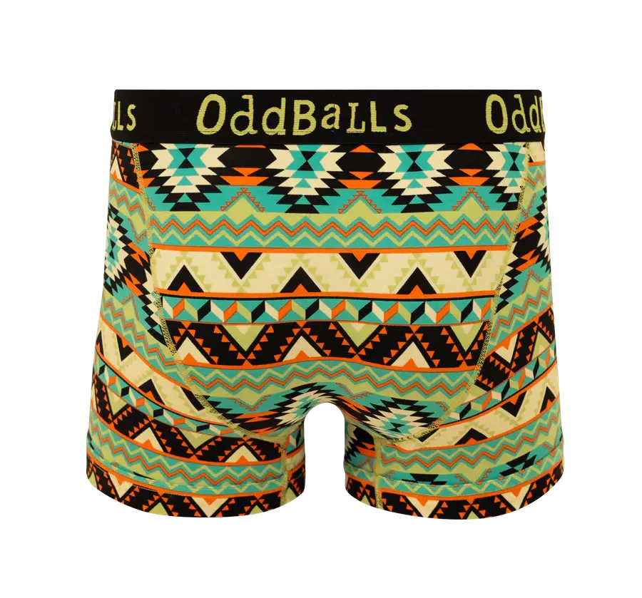 Oddballs Wild West Mens Boxer Shorts - Patterned Cotton Stretch Trunks
