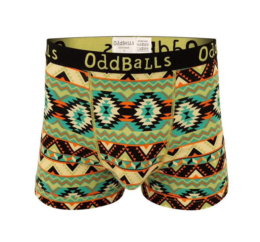 Oddballs Wild West Mens Boxer Shorts - Patterned Cotton Stretch Trunks