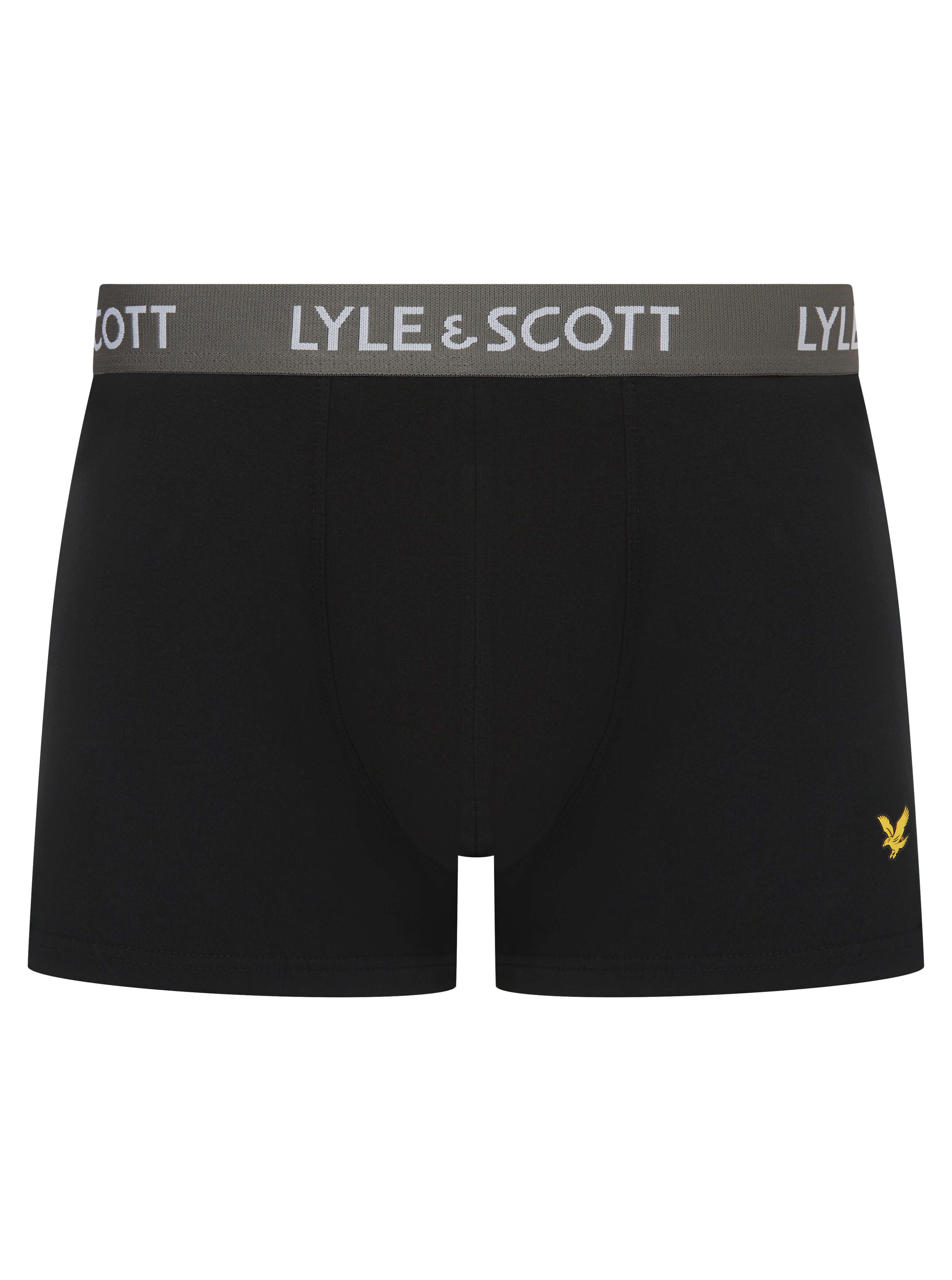 Lyle & Scott Men's 3 Pack Cotton Stretch Trunks - Black Multi