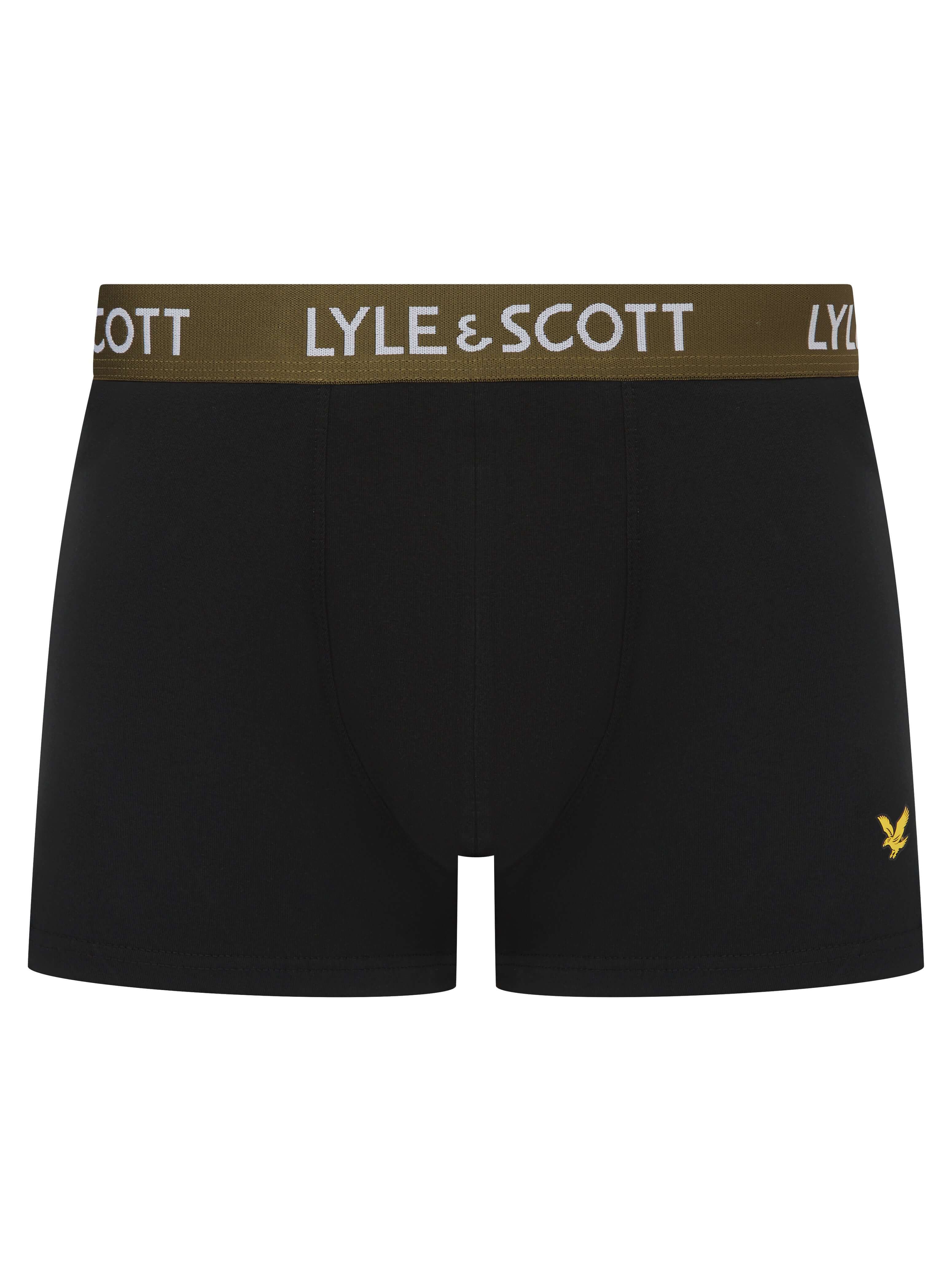 Lyle & Scott Men's 3 Pack Cotton Stretch Trunks - Black Multi