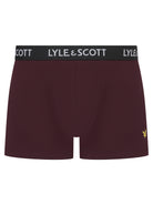 Lyle & Scott Men's 3 Pack Cotton Stretch Trunks - Wine Tasting / Black / Pine Grove