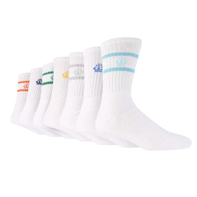 Jeff Banks Men's 7 Pack Sport Socks -  White One Size ( 7-11 ) - FAS1