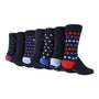 Jeff Banks Men's 7 Pack Recycled Cotton Jacquard Socks - Dotted Print