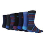 Jeff Banks Men's 7 Pack Recycled Cotton Jacquard Socks - Navy
