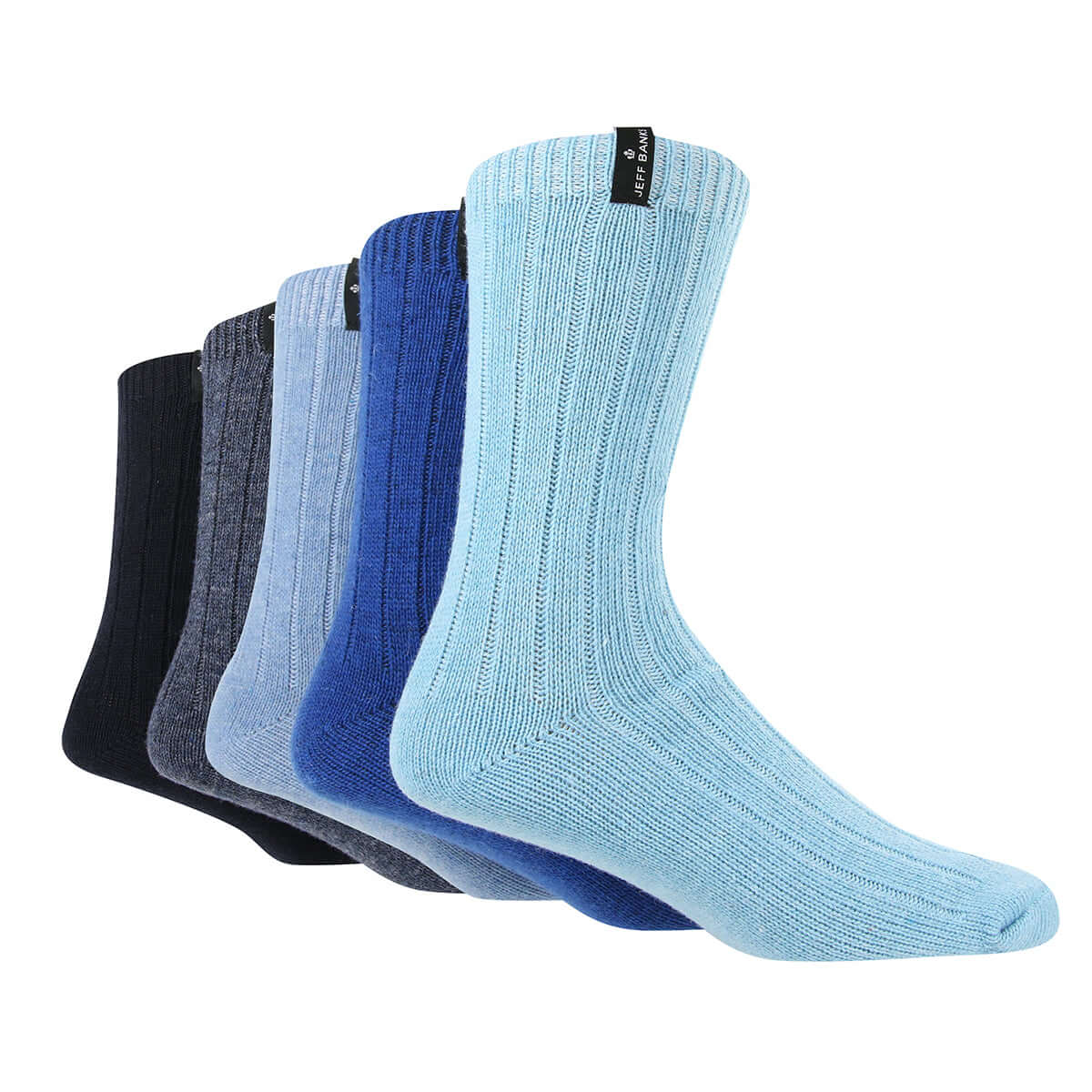 Jeff Banks men's 5 pack wool mix leisure socks - Blue Multi