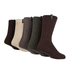 Jeff Banks men's 5 pack wool mix leisure socks - Beige and Brown