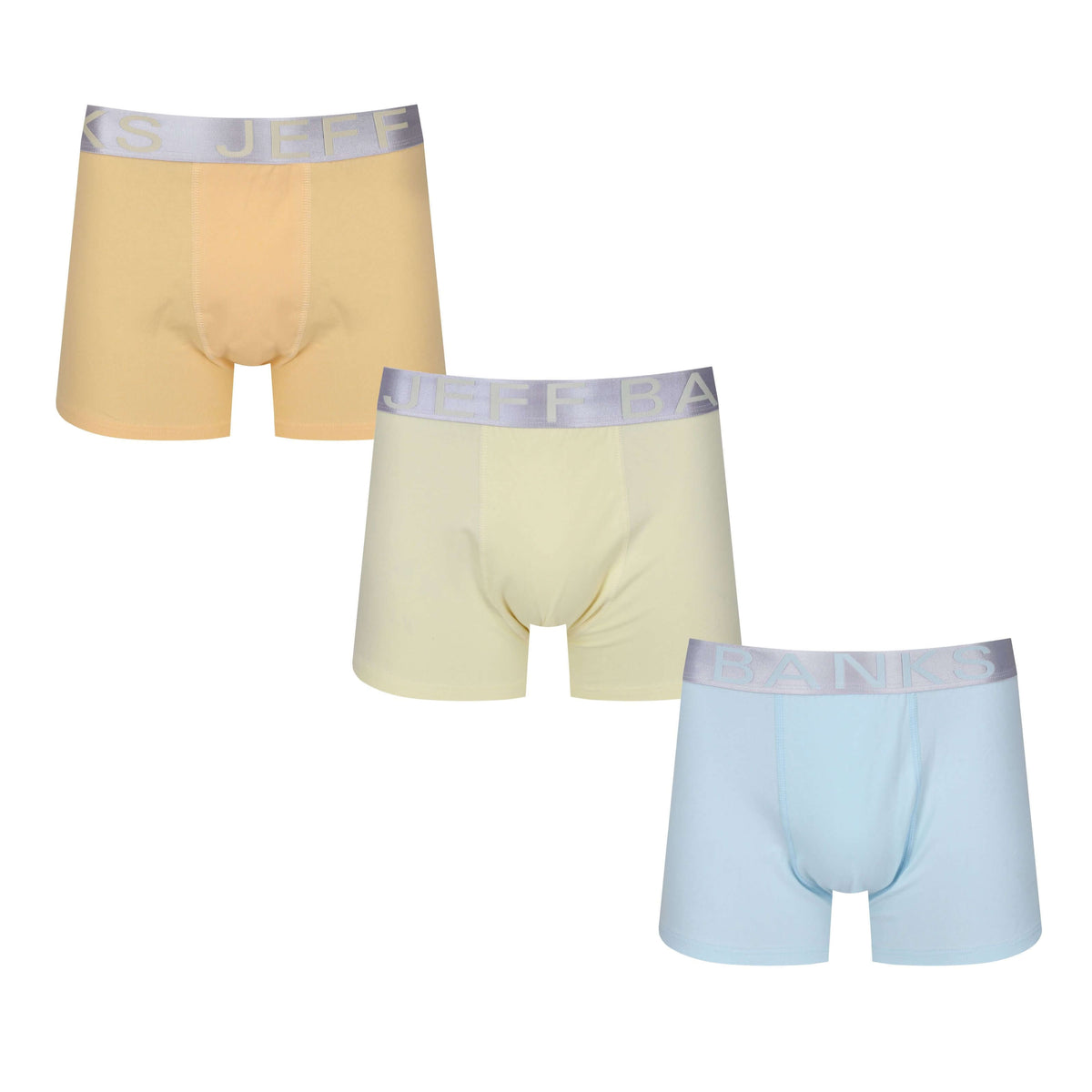 Jeff Banks Men's 3 Pack Cotton Fashion Pastel Trunks - Orange/Blue ...