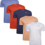 NICCE Mens Alvern Five Pack T-Shirts Denim/Burnt Orange/Navy/Sand/White