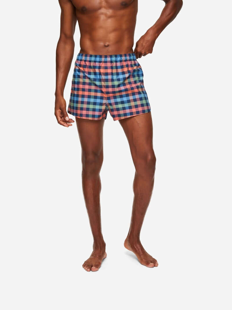Derek Rose Mens Barker 34 Modern Fit Woven Boxers - Multi