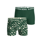 Björn Borg 2-Pack Cotton Stretch Men's Boxers - Green, Print