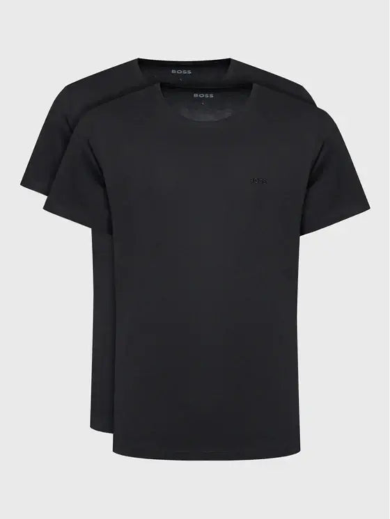 Boss 2 Pack Regular Fit Cotton Crew Neck T-Shirts - Black