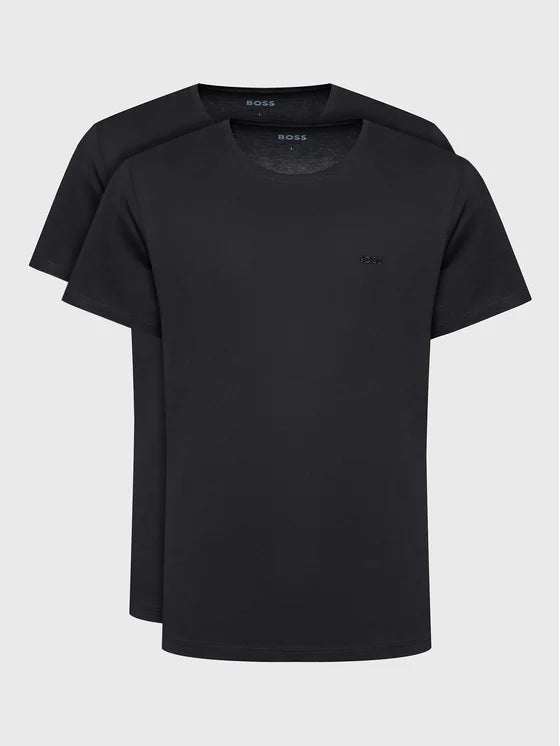 Boss 2 Pack Regular Fit Cotton Crew Neck T-Shirts - Black