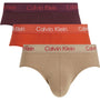 Calvin Klein 3 Pack Recycled Cotton Stretch Hip Briefs - Tigers Eye/Red