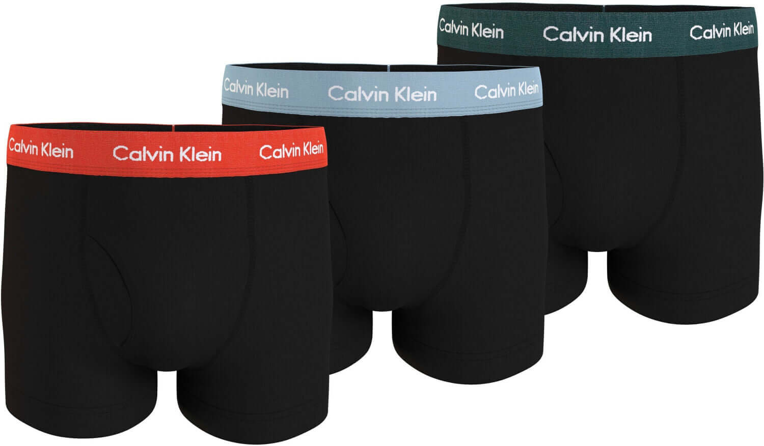 Calvin Klein 3 Pack Cotton Stretch Trunks, Black - Multi