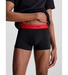 Calvin Klein 2-Pack Pro Stretch Boxer Trunks, Black with Red W/B