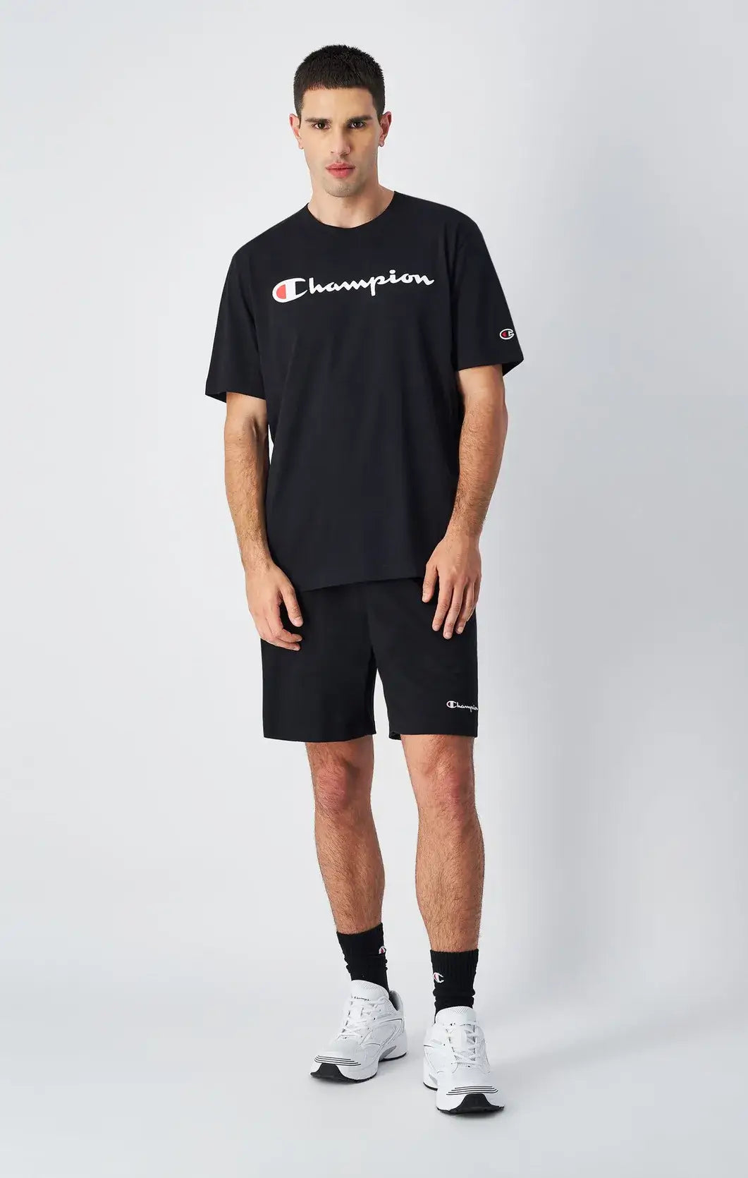Champion Big Logo Cotton Jersey T-Shirt - Black