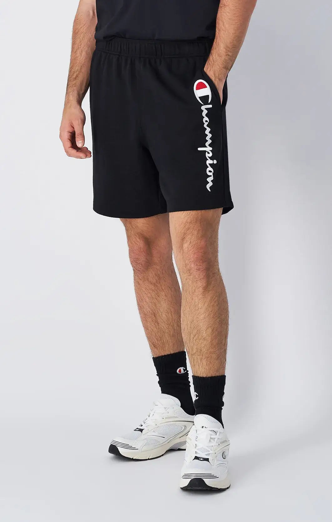 Champion Big Logo French Terry Shorts - Navy