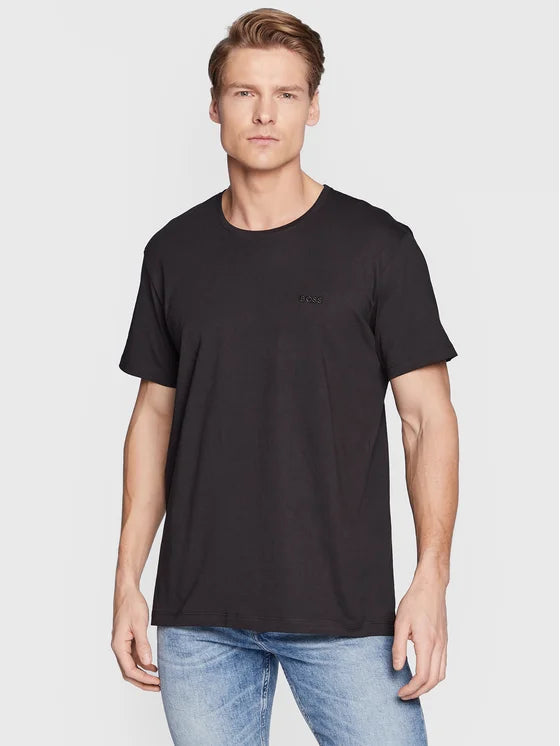 Boss 2 Pack Regular Fit Cotton Crew Neck T-Shirts - Black