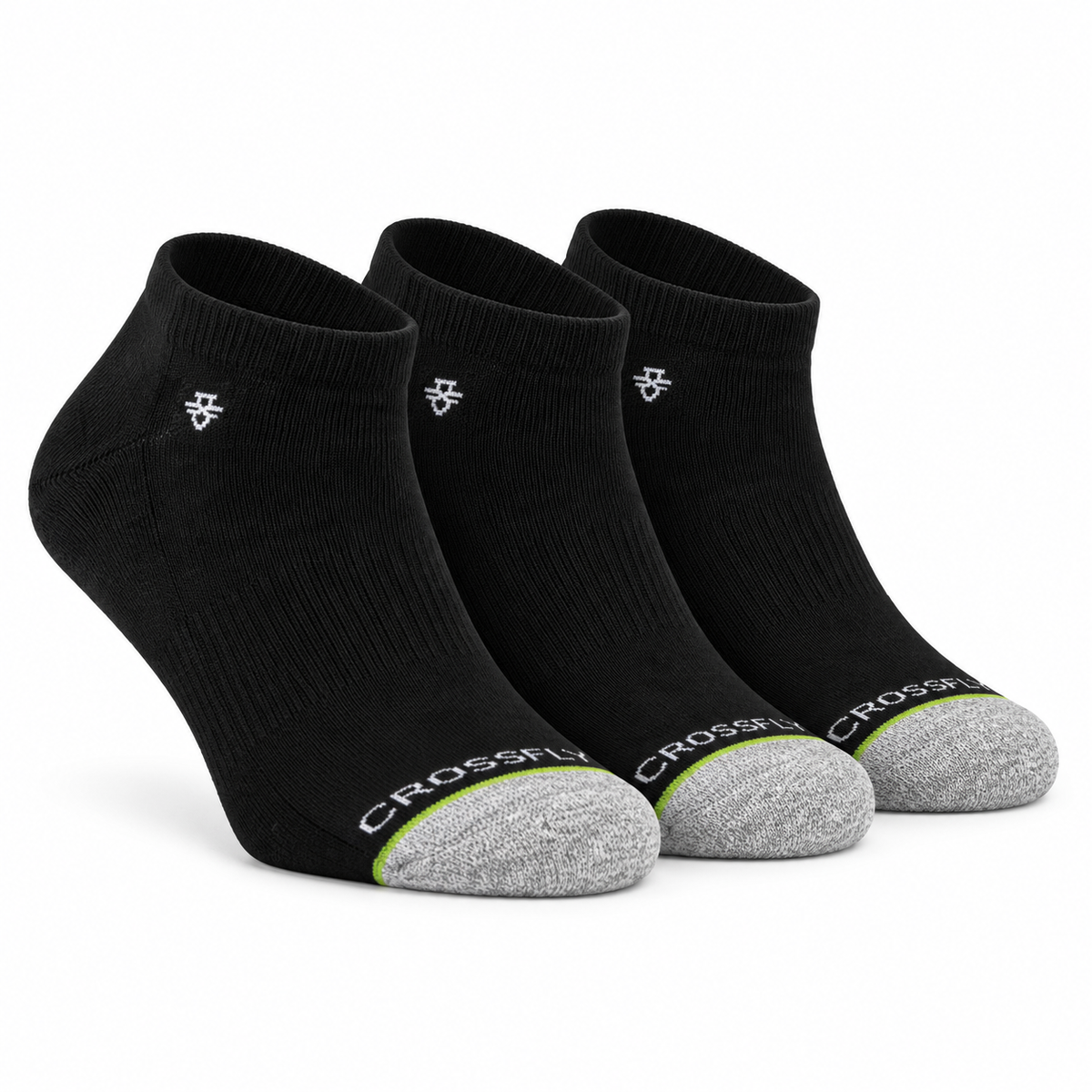 Crossfly low cut socks three-pair pack black