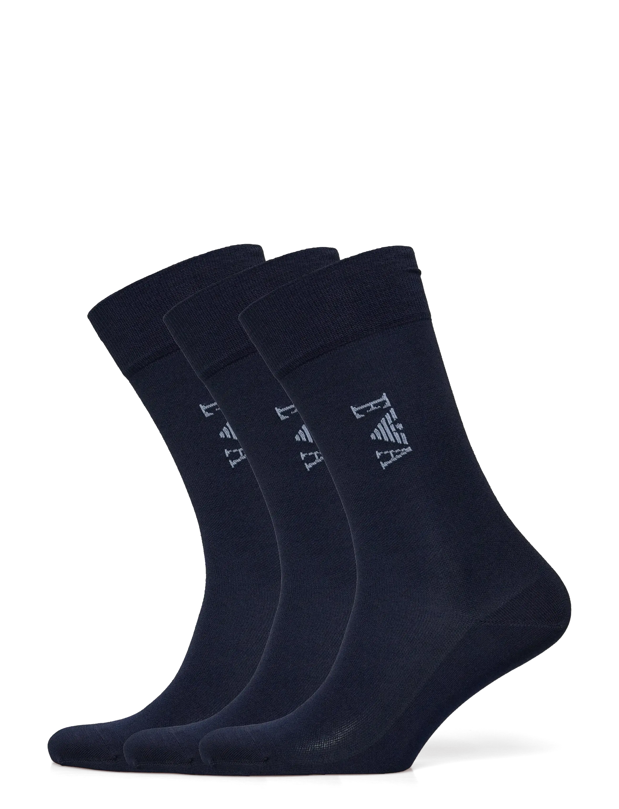 Emporio Armani 3-Pack Cotton Blend Socks, Black & Blue