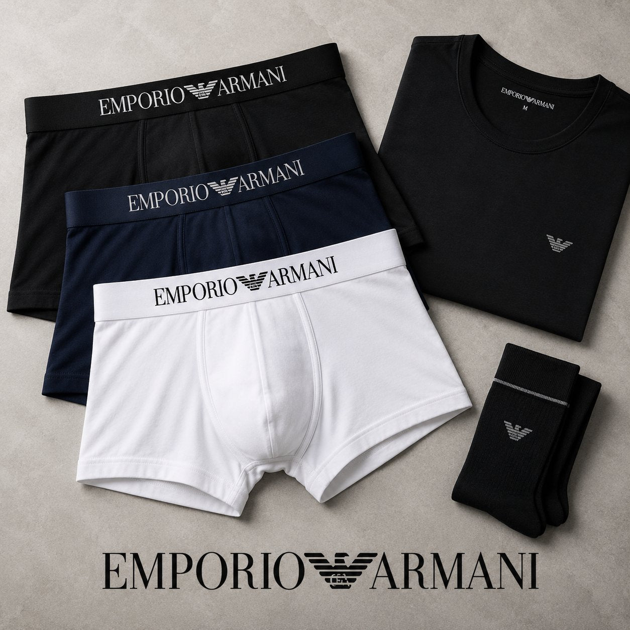 Emporio Armani men’s underwear, T-shirts and socks