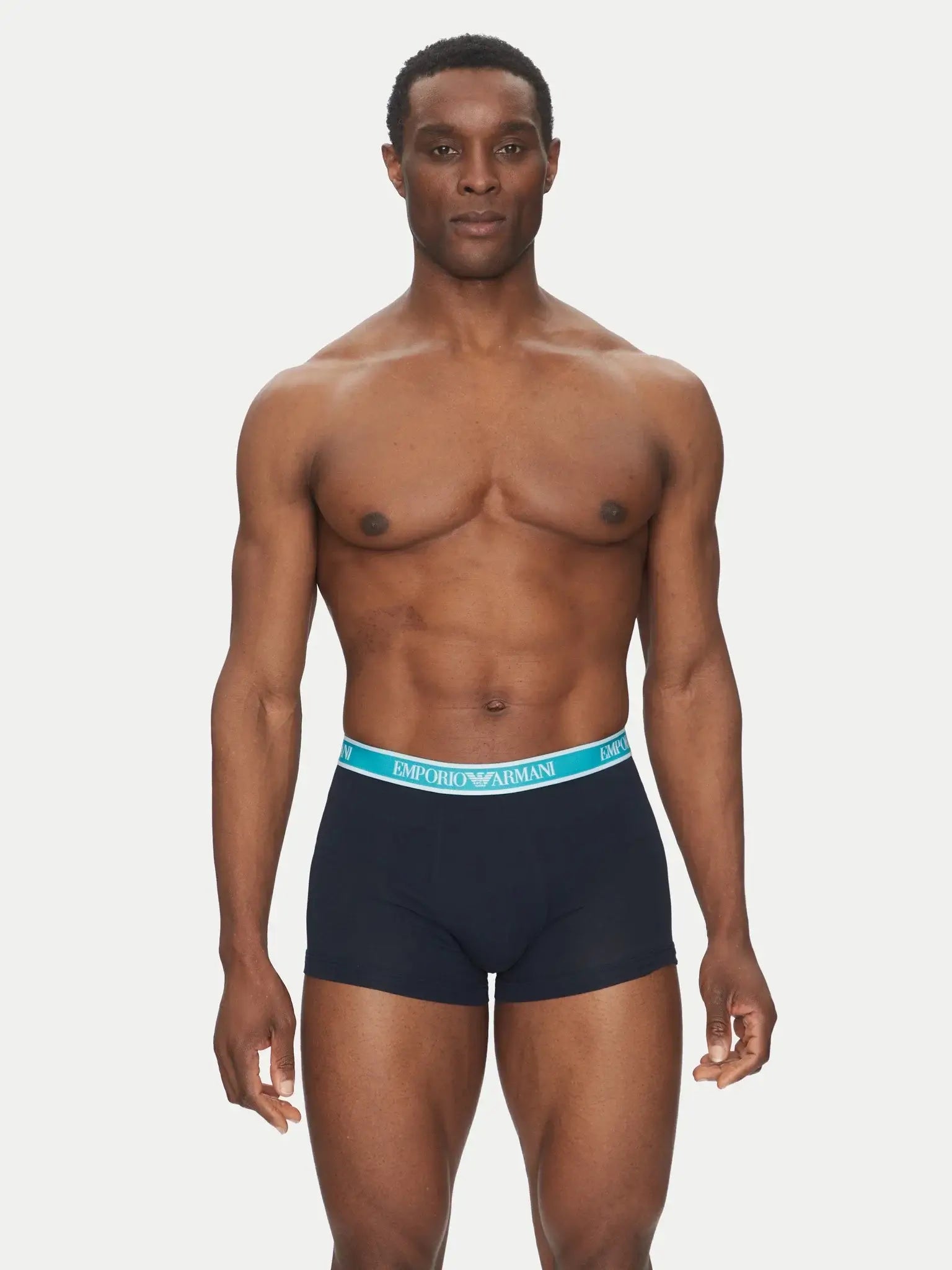 Emporio Armani 3 Pack Trunks Stretch Cotton - Dark Blue Multi