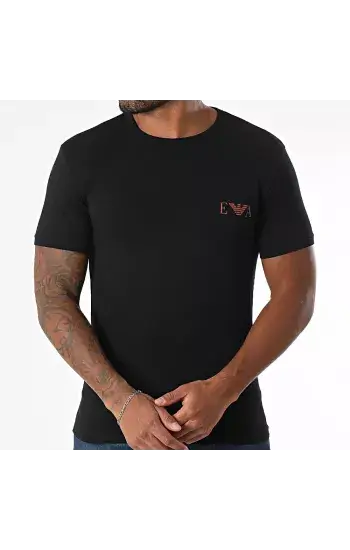 Emporio Armani 2 Pack Crew Neck Loungewear T-Shirt - White / Black