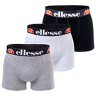 Ellesse Men's Grillo 3 Pack Boxer Trunks - Black/Grey/White