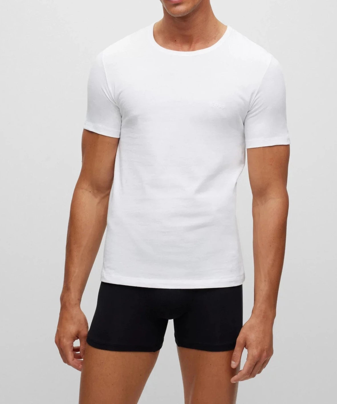 BOSS Cotton T-Shirts 3 Pack | Men’s Crew Neck Underwear Tees - White / Black / Grey