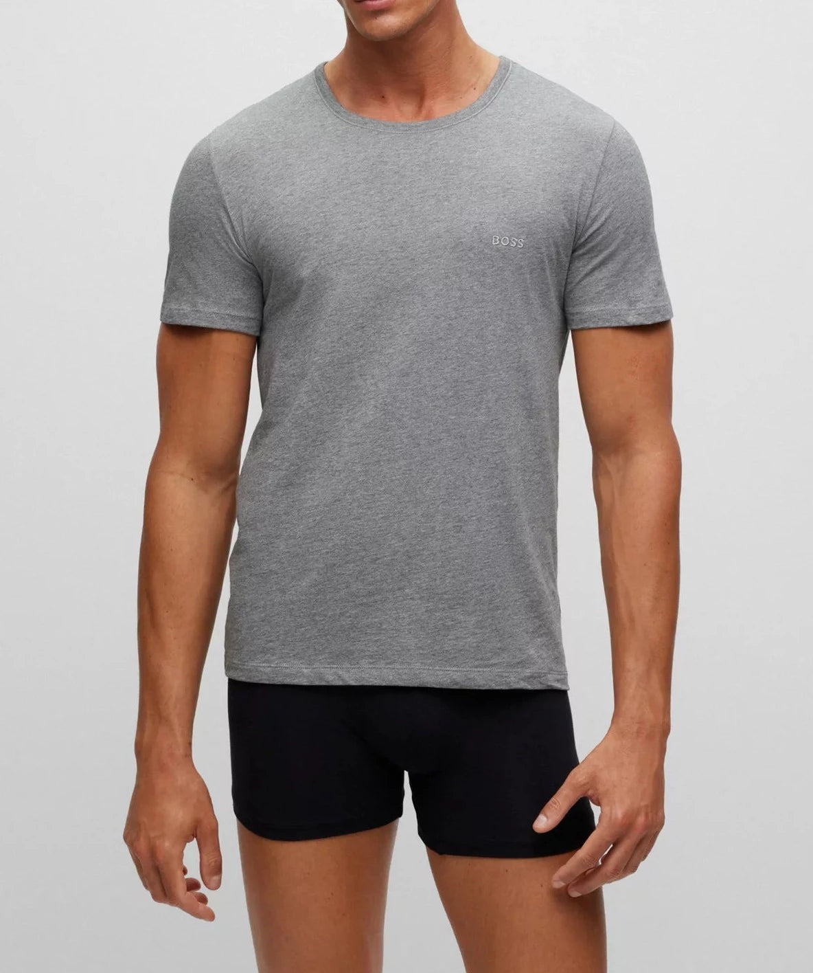 BOSS Cotton T-Shirts 3 Pack | Men’s Crew Neck Underwear Tees - White / Black / Grey