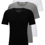 Hugo Boss 3 Pack Regular Fit Cotton T-Shirts - White / Black / Grey