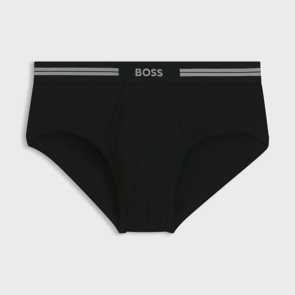 BOSS Men’s Open-Fly Ribbed Cotton Briefs – Logo Waistband, Regular Rise ...