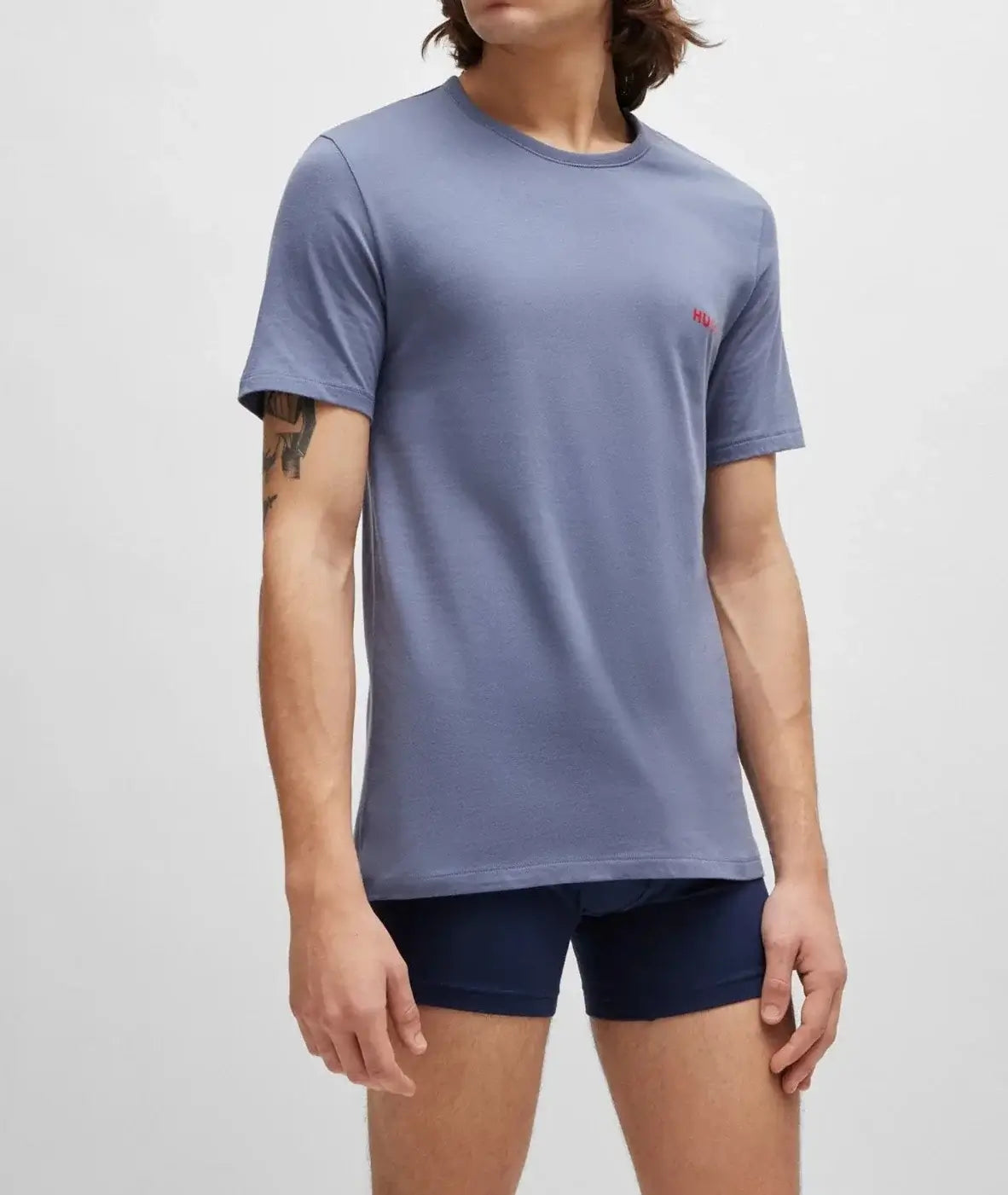 HUGO Triple Pack Crew Neck T Shirt - White / Blue / Navy - 100% Cotton