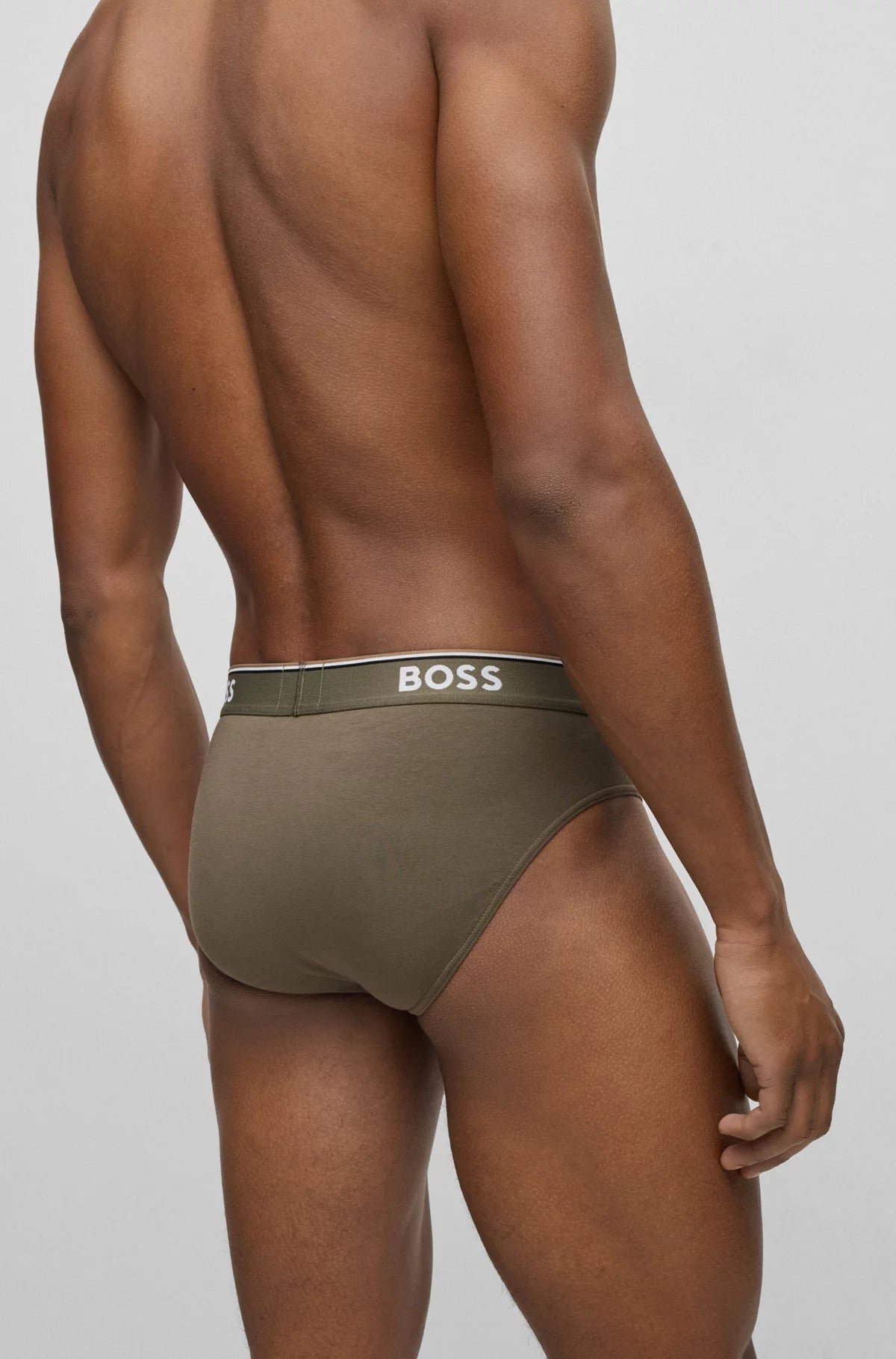 BOSS Men's 3 Pack Stretch Cotton Briefs - Olive/Black/Navy