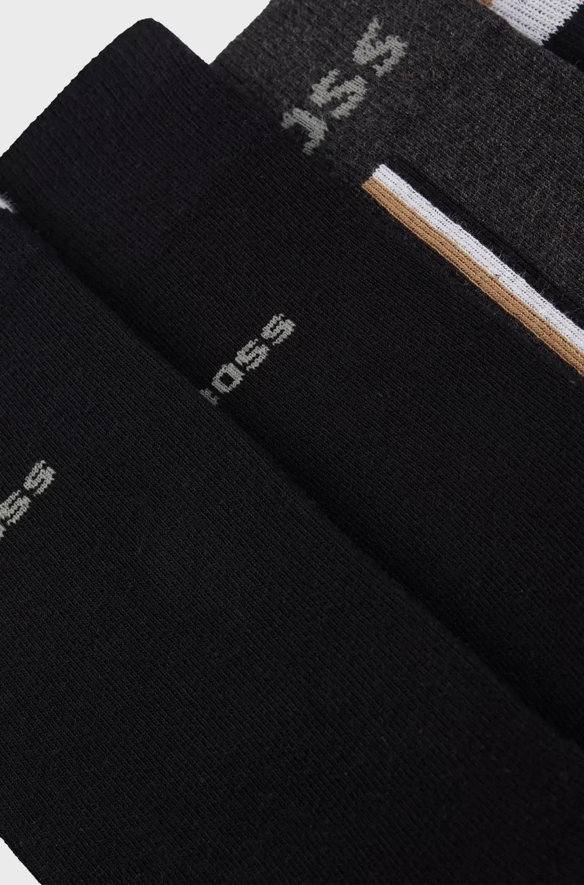 BOSS Four-pack of regular-length socks in a cotton blend - Black / Grey