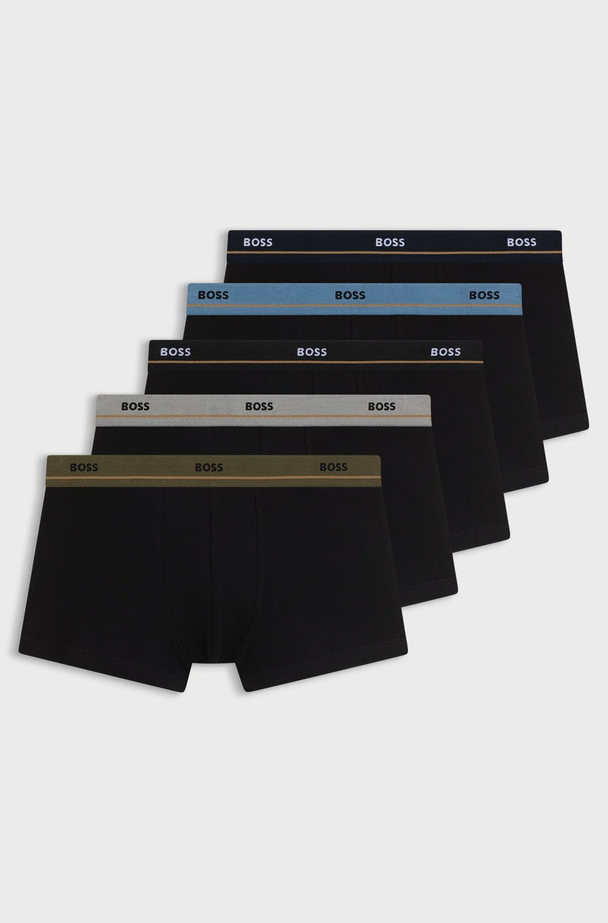 BOSS Essential 5 Pack Stretch Cotton Trunks Black