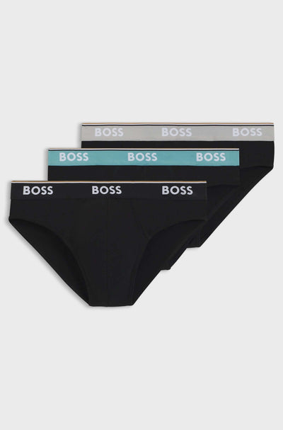 BOSS 3-Pack Stretch Cotton Briefs – Signature Waistband | Men’s Essential Underwear