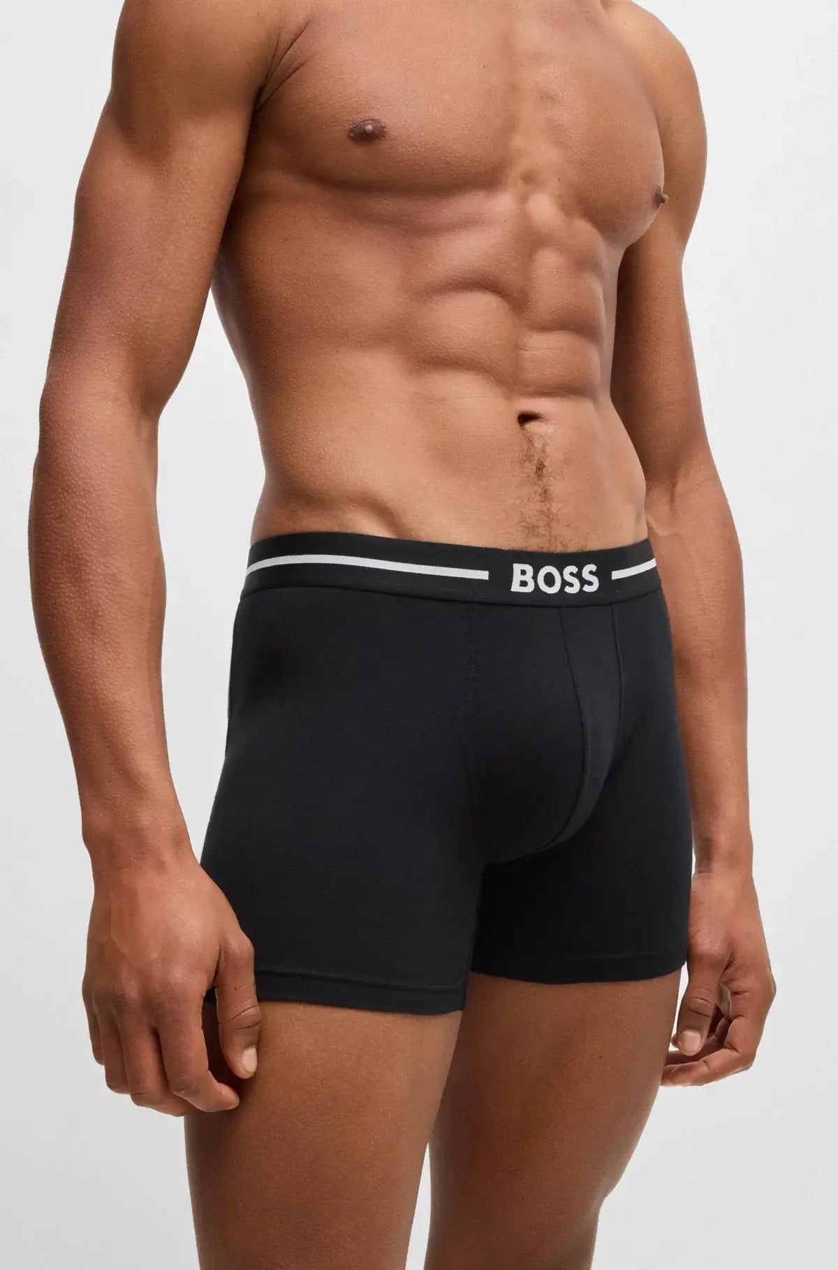 Boss Three-pack of stretch-cotton boxer briefs with logo - Black/ Pattern