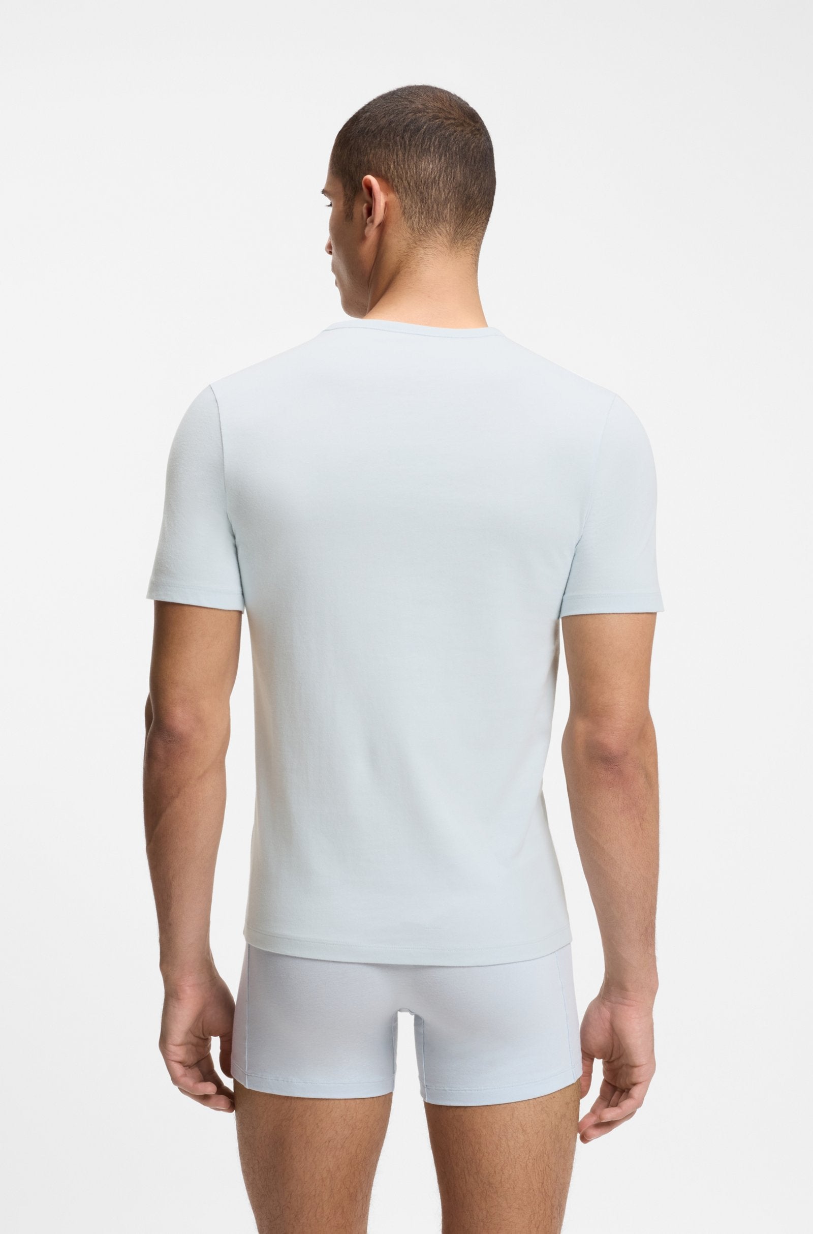 BOSS 50532468-979 Light Blue Cotton T-Shirt Back