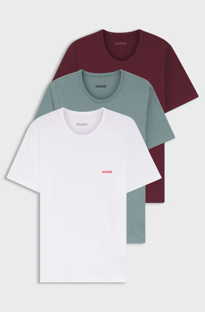 HUGO 3 Pack Cotton Crew Neck T-Shirts – Regular Fit