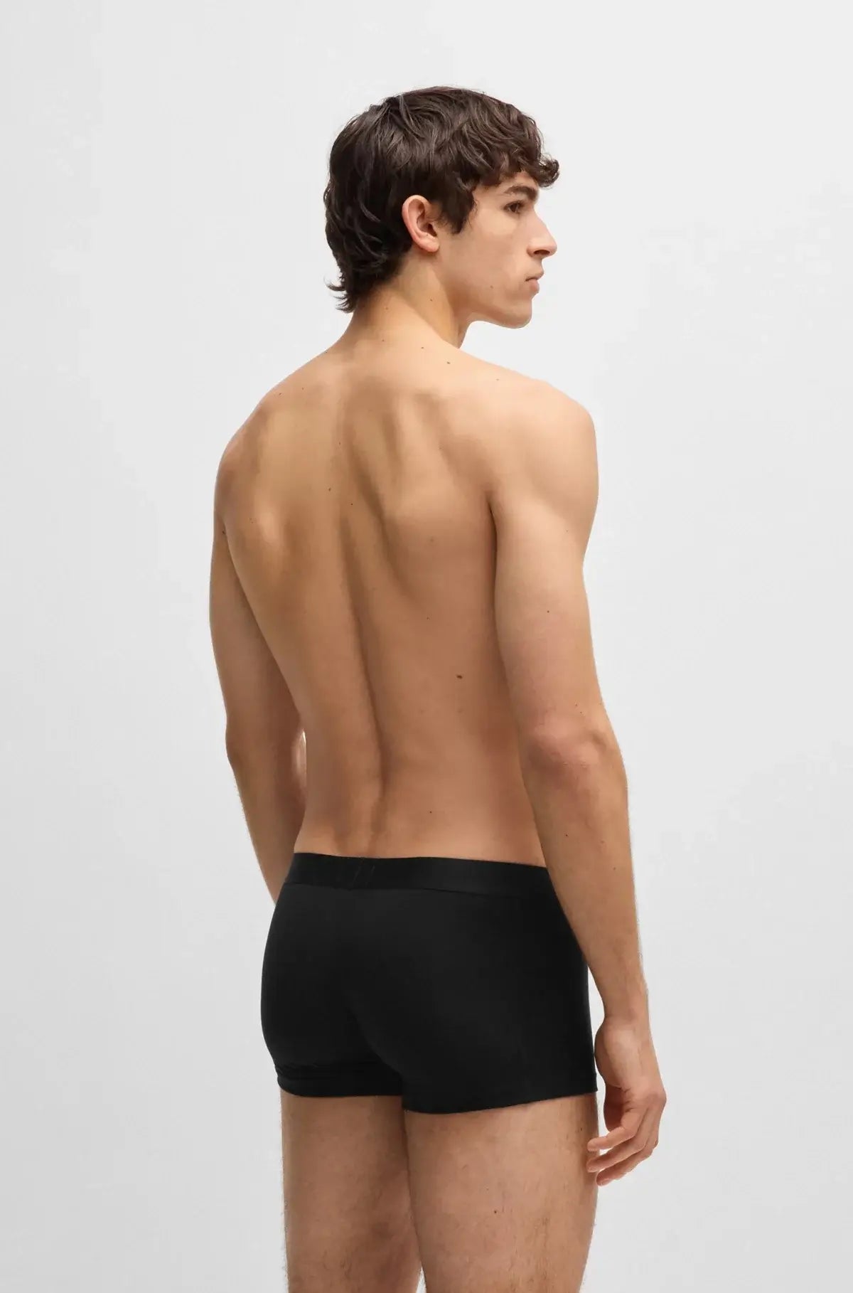 BOSS ONE Stretch-Cotton Trunks 3‑Pack – Regular Rise | Black Logo Waistbands