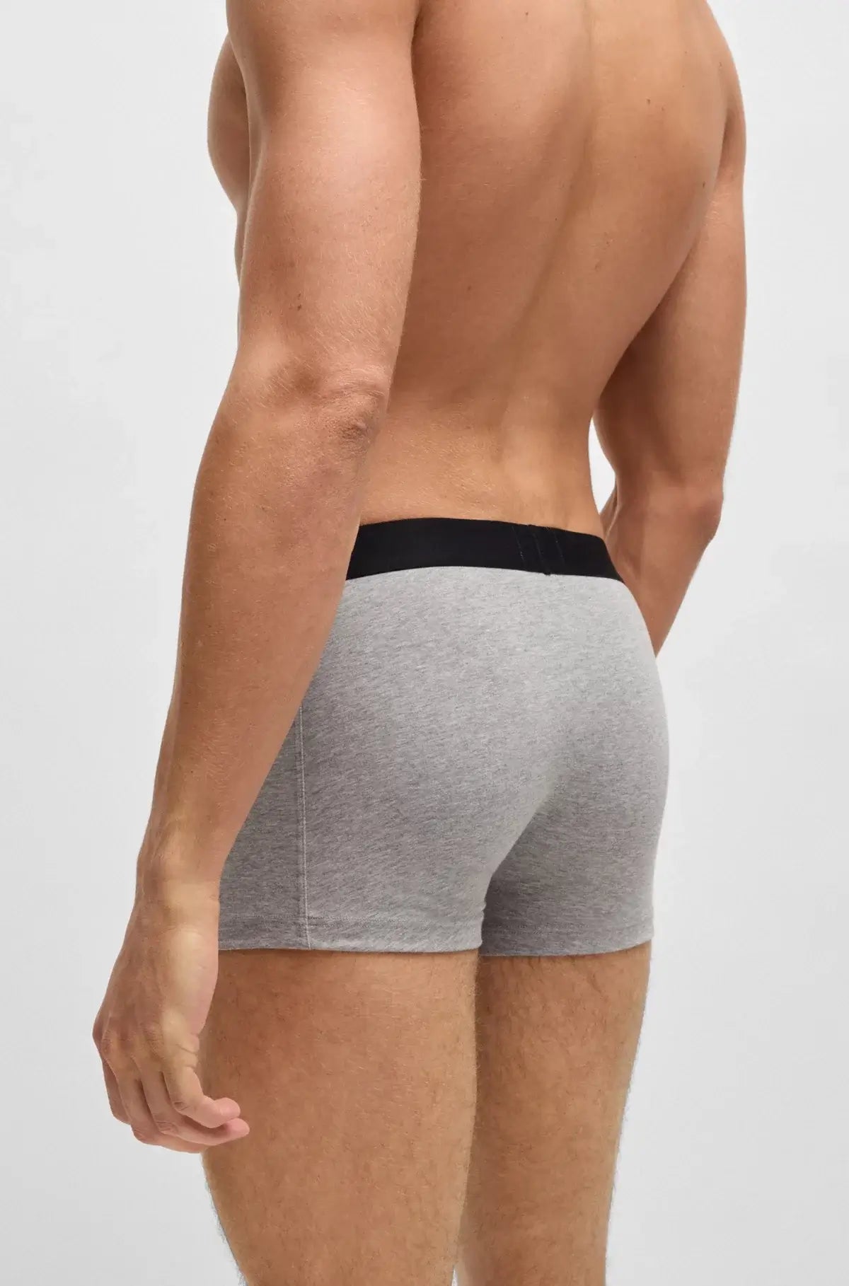 BOSS ONE Stretch-Cotton Trunks 3‑Pack – Regular Rise | Black / White / Grey