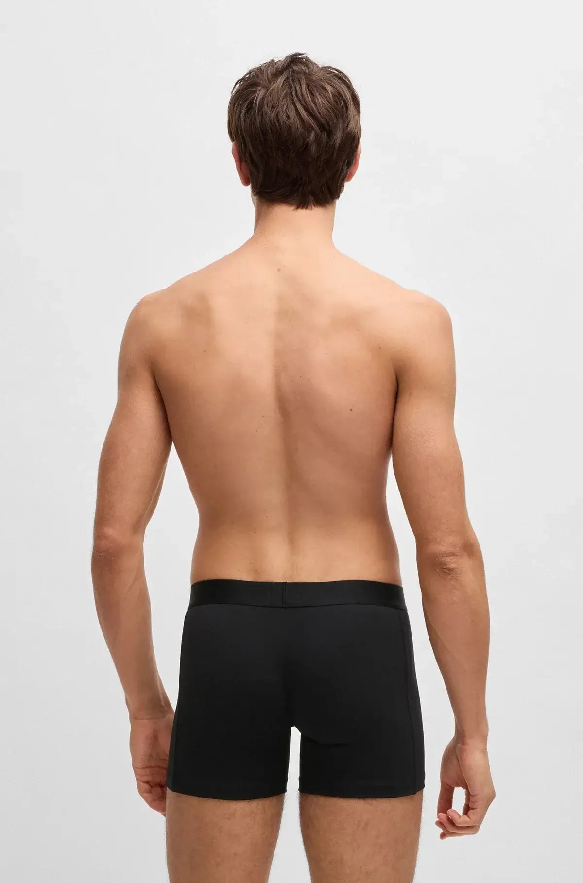 BOSS One 3‑Pack Stretch-Cotton Regular Rise Boxer Briefs , Black