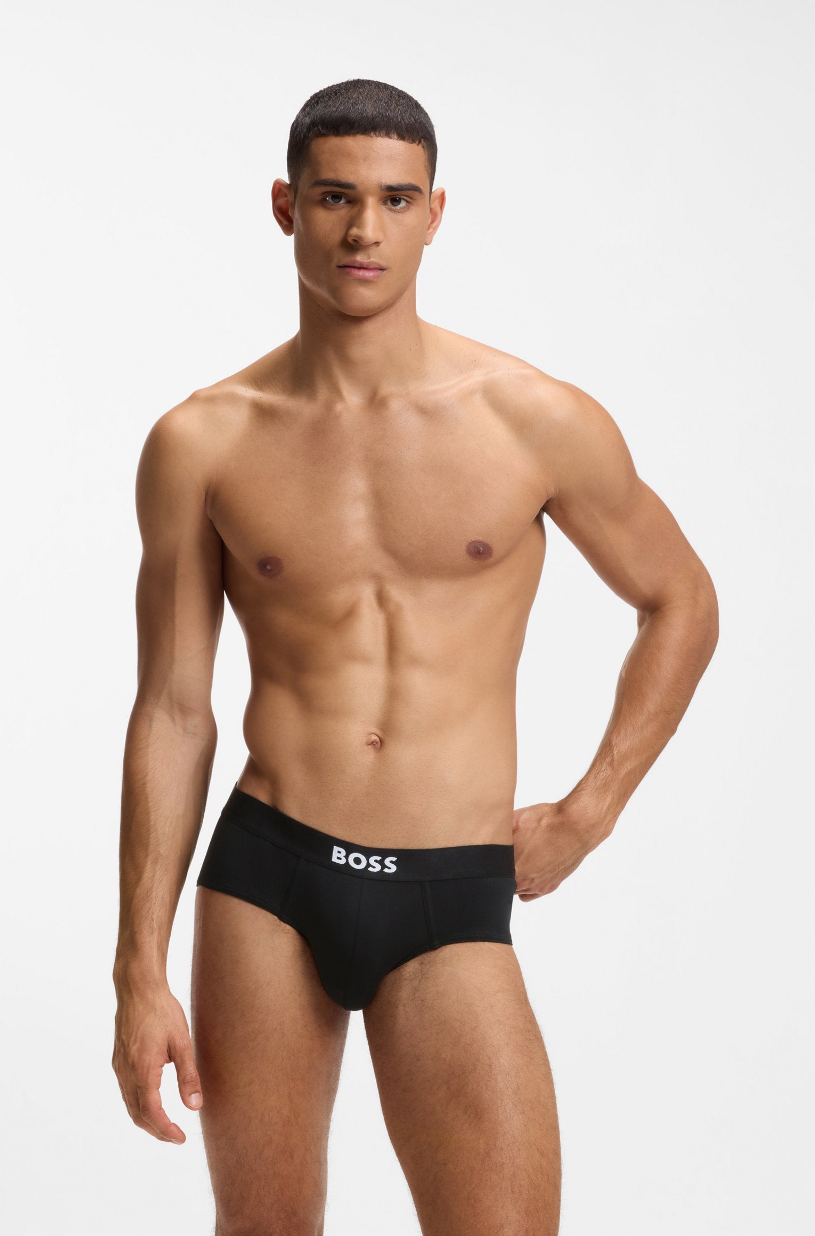 BOSS ONE 3 Pack Stretch Cotton Briefs