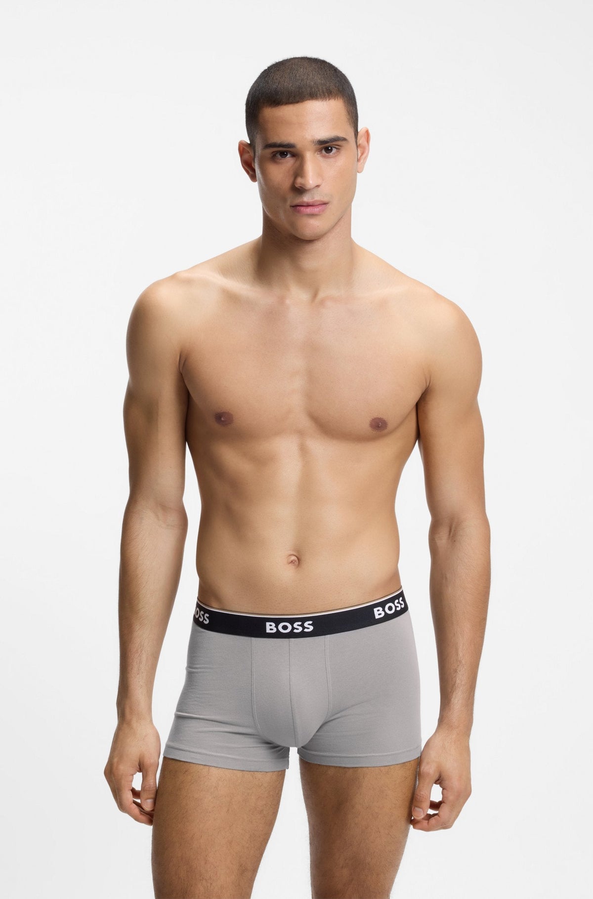 BOSS Power Design 3 Pack Stretch Cotton Trunks - Black / Grey Multi