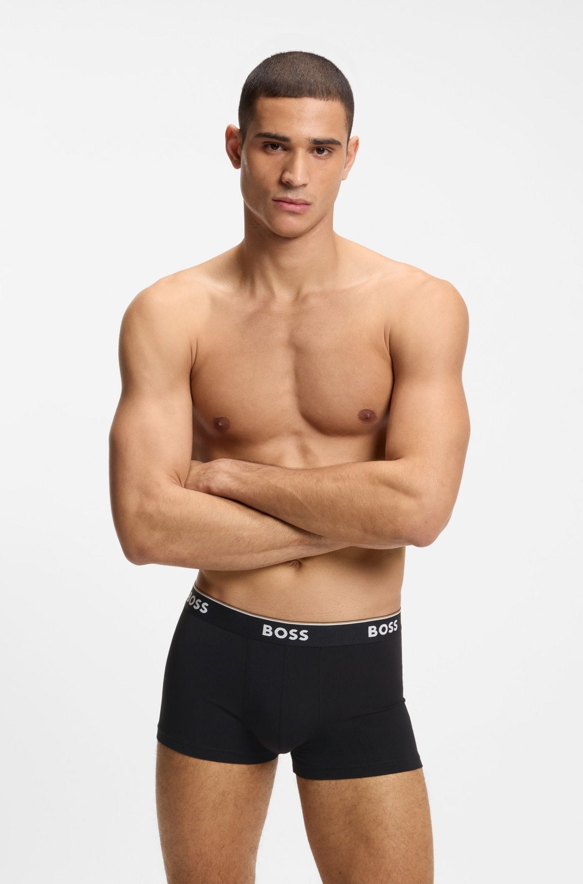 BOSS Power Design 3 Pack Stretch Cotton Trunks - Black / Grey Multi