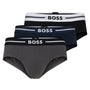 BOSS Men's 3 Pack Stretch Cotton Bold Briefs - Black/Navy/Charcoal